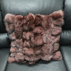 Real  fox fur pillow , Home warmer