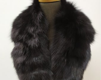 Fox high quality fur collar black color, coat winter accessories