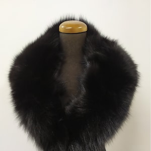 Fox high quality fur collar black color, coat winter accessories