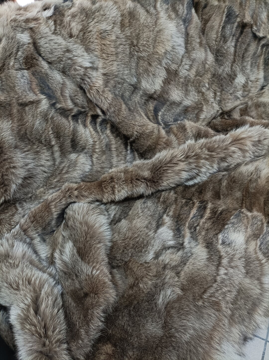 Real Coyote Fur Blanket Throw Khaki Color Home Warmer Etsy