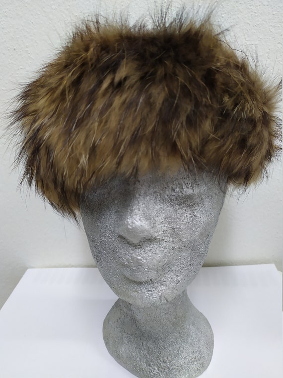 Real Fur Finn Raccoon Headband Accessories Black & Gold  display picture 3