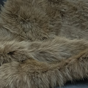Real Coyote  fur blanket throw khaki color, Home warmer