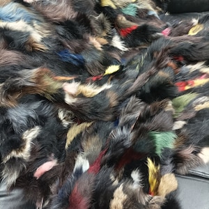 Real Finn racoonn fur blanket throw multicolor, Home warmer