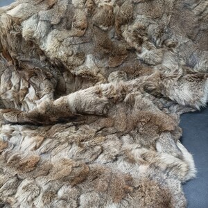 Real Coyote  fur blanket throw khaki color, Home warmer
