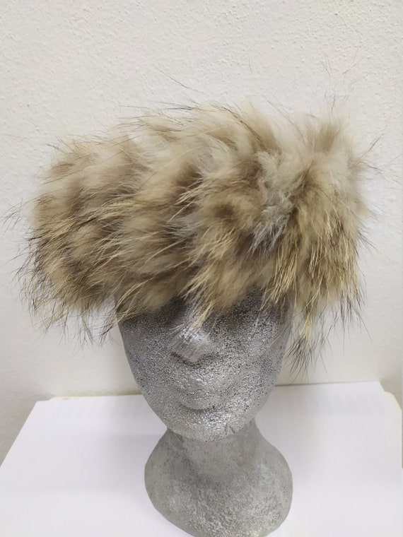 Real Fur Finn Raccoon Headband Accessories Mouton Natural  display picture 2