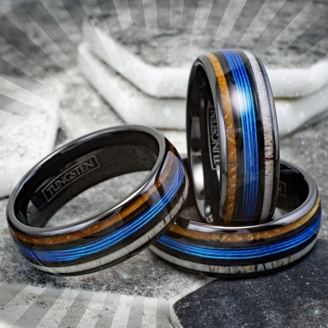 Fishing Line Ring for Men Whiskey Barrel Ring Wood and Etsy