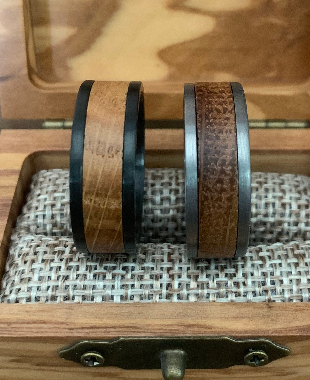 Men's Bourbon Barrel Wedding Bands Mens Wedding Bands Etsy