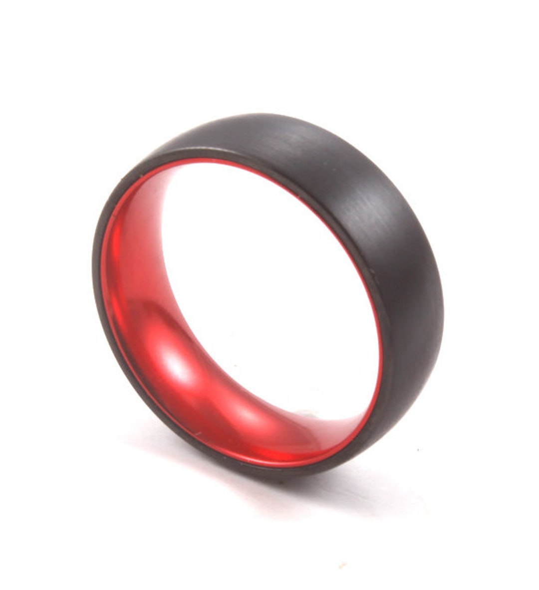 Black and Red Tungsten Ring Mens Tungsten Wedding Band 8mm - Etsy