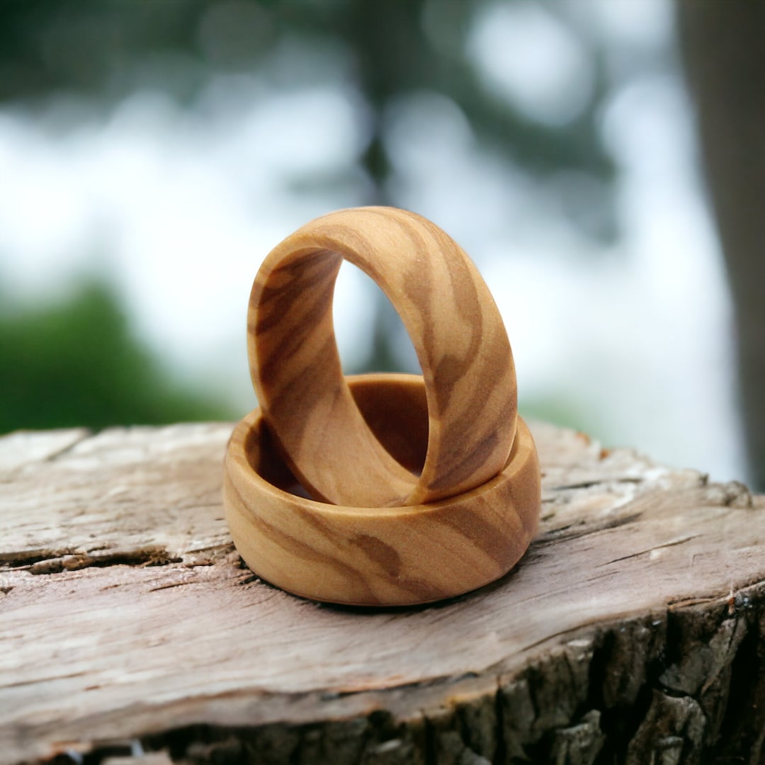 Olive Wood Ring, Olive Wood Wedding Band, Wooden Wedding Ring, Men Wood ...