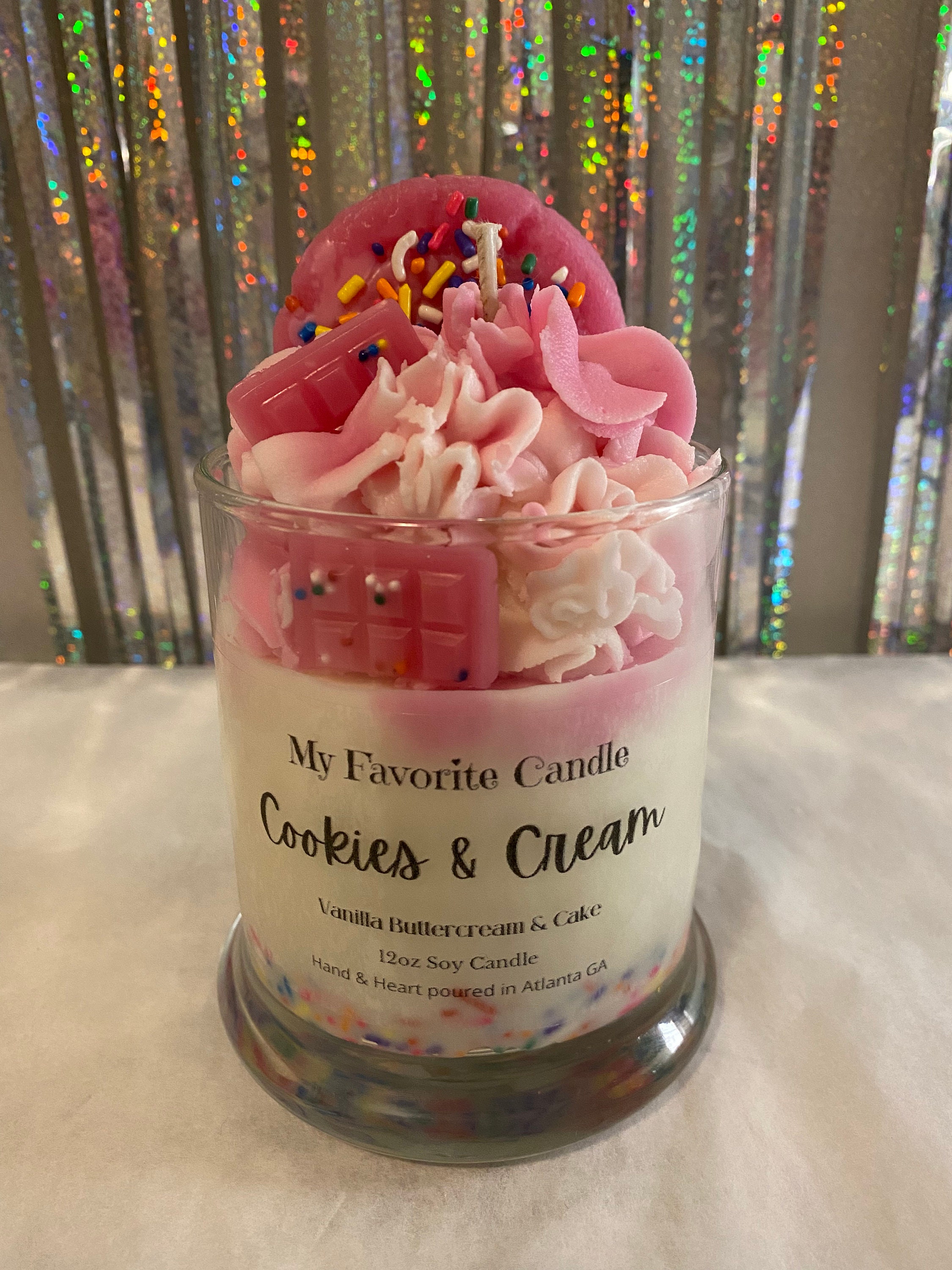 Sprinkle Cookies & Cream Soy Candle Cookie Candle Scented Etsy