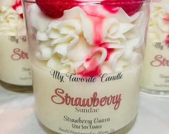 Strawberry Guava Soy Candle:  12 oz