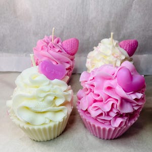 LoveBox, Cupcake Candles, Pink, Gifts, Candles, Cupcake Candles, Dessert Candles, Fake Food, For her, Soy Candles