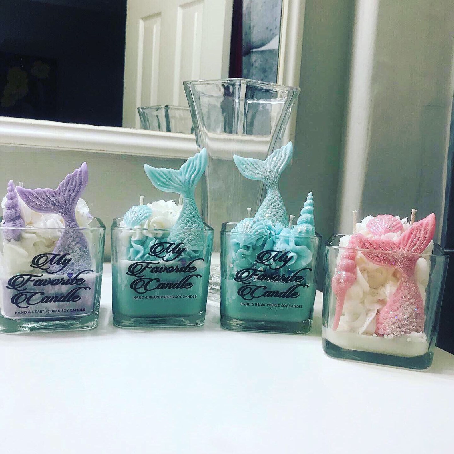 Mermaid Candle Soy Candle for Her Under the Sea Mermaid Etsy