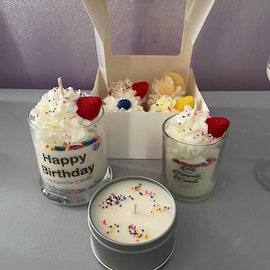 Birthday Cake Scented Soy Candle Gift Box: Dessert Candles