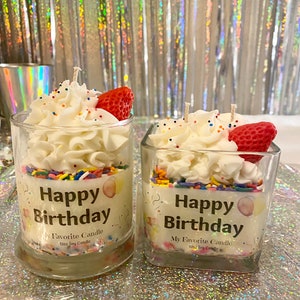 Happy Birthday Candle, Birthday Candles, Sprinkles, Soy Wax, Dessert Candle, Gifts, For Her, For Him, Candles, Cake Candle, Birthday Cake