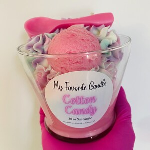 Cotton Candy candle, soy candle, rainbow, unicorn, dessert candle, ice cream candle