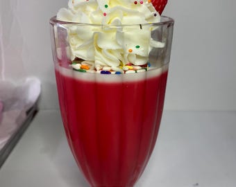 Milchshake-Sojakerze: Vintage Eiscreme-Dessertkerze, 12 Unze