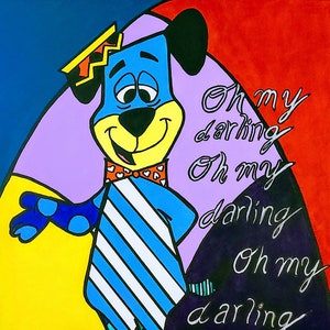 Im So Happy Droopy Dog Acrylique Sur Toile 16 X Etsy