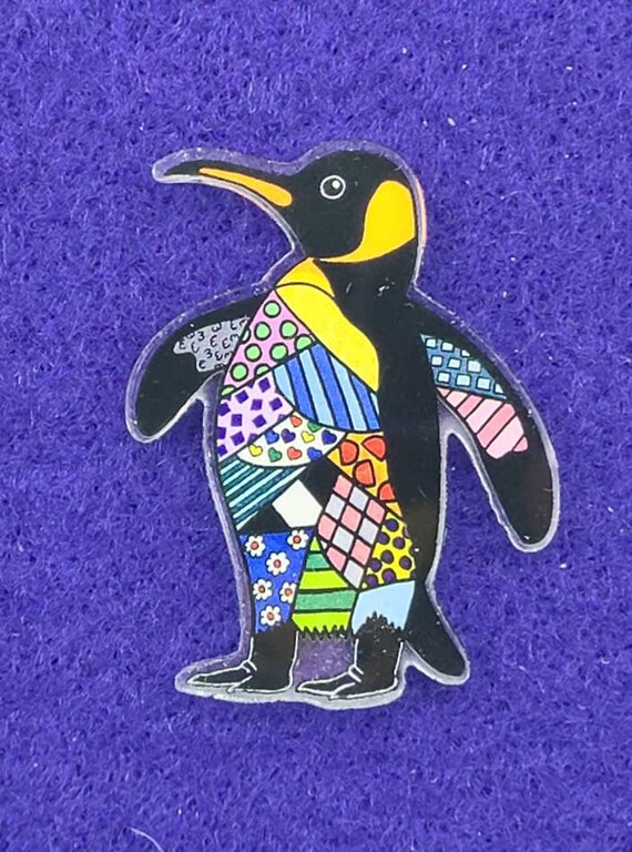 Pop Art Penguin Acrylic Pin - Etsy