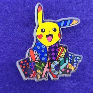 Pop Art Pikachu Acrylic Pin