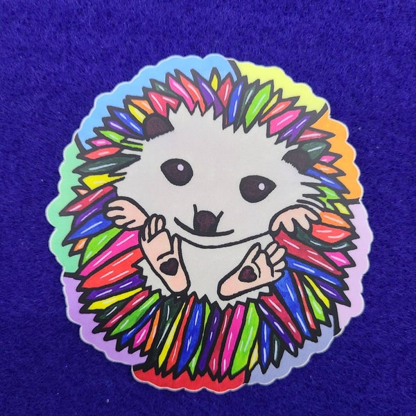 Brillo the Pop Art Hedgehog 3 inch Die-Cut Vinyl Sticker