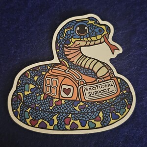4 inch Patrick the Emotional Support Python Vinyl Magnet