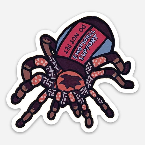 4 inch Charlotte the Emotional Support Tarantula  Vinyl Magnet