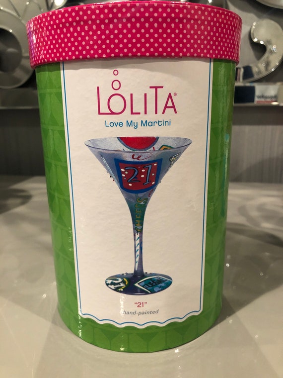 Birthday Girl Martini Glass Hand Painted