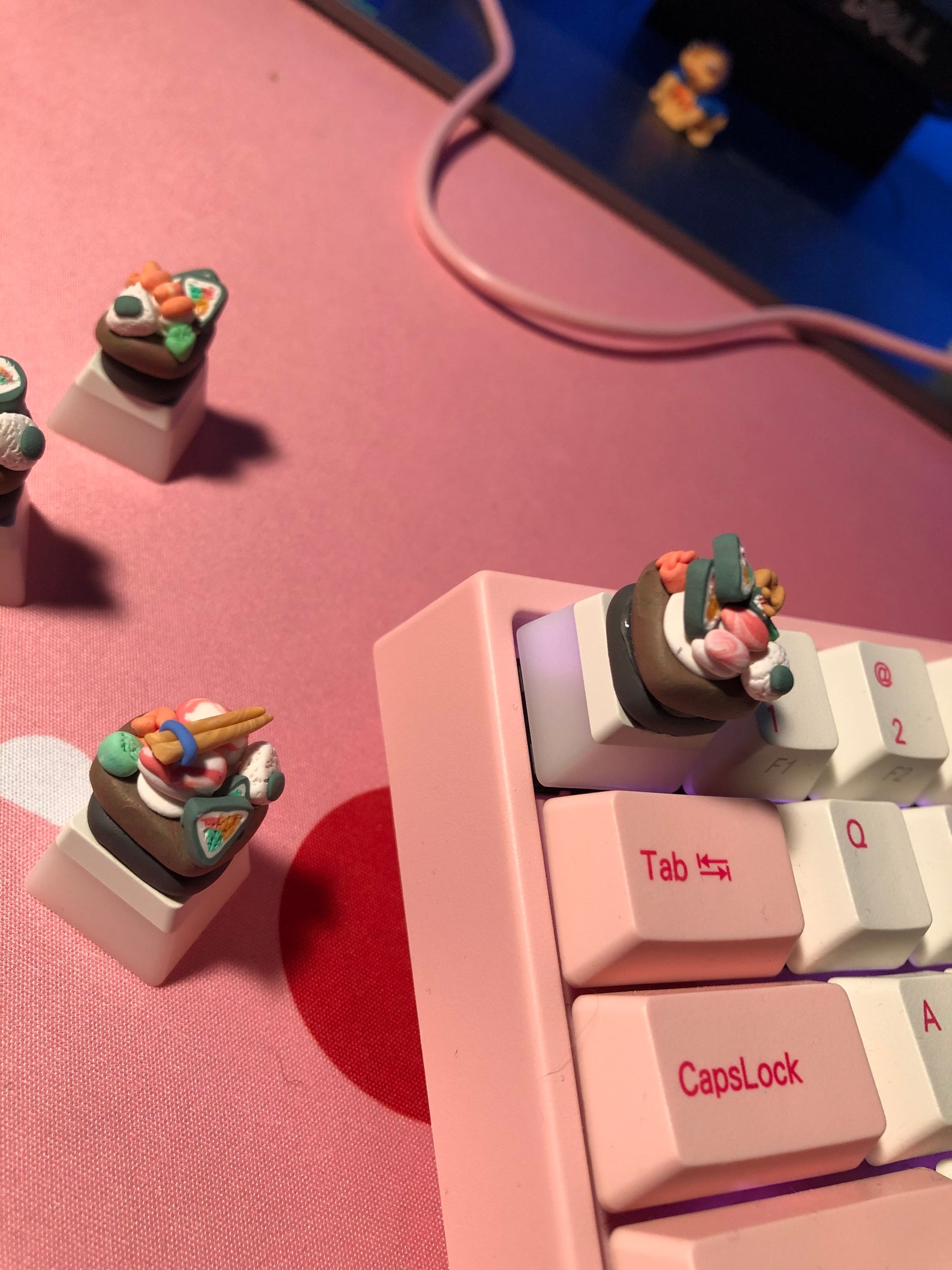 Handmade polymer clay Sushi Keycaps Anime Keycaps Food Etsy