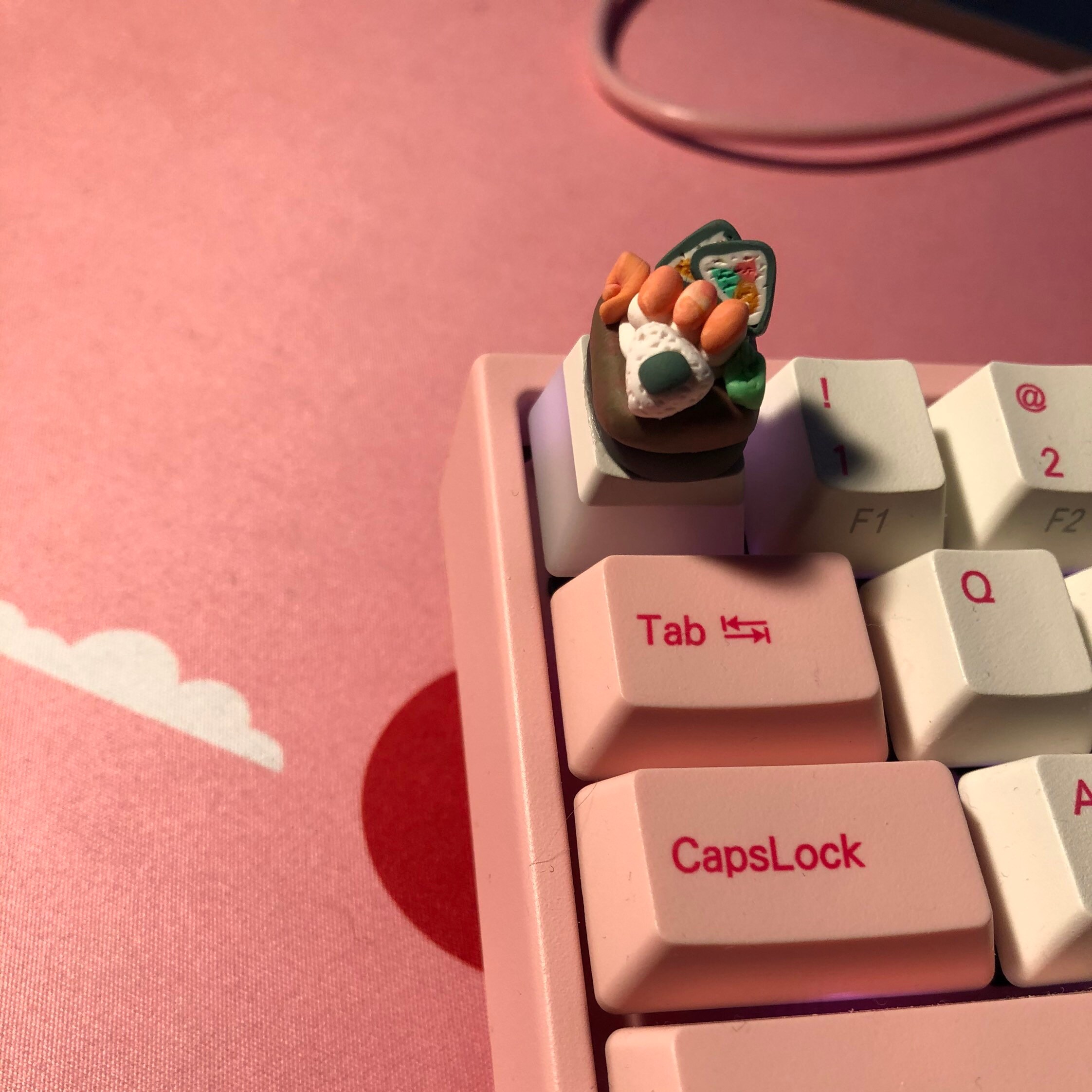 Handmade Polymer Clay Sushi Keycaps Mechanical Keyboard Etsy