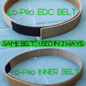 1PLY Single layer Low-Profile BELT - Inner Velcro Belt - Simple CCW/Edc Belt - 2 Belt System - War Belt