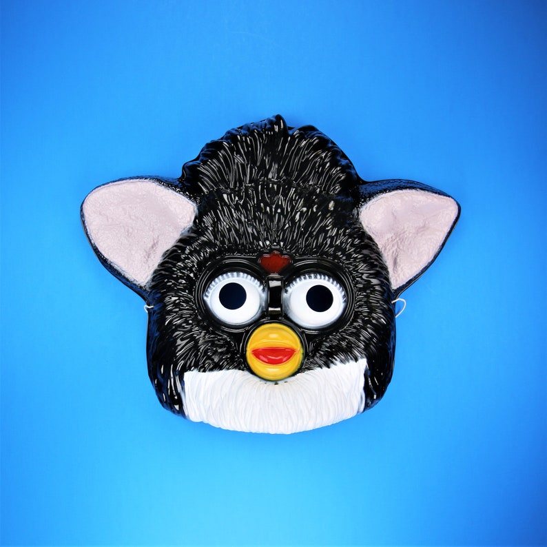 Vintage Black Furby Plastic Halloween Mask Tiger Electronics image 4