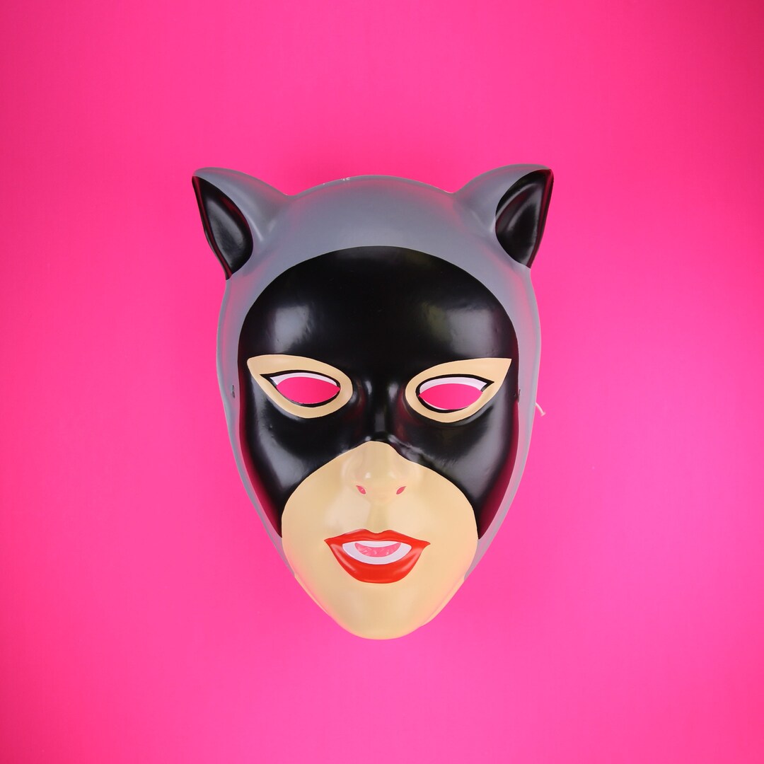Vintage Catwoman Halloween Mask Batman Costume Joker Comic Etsy