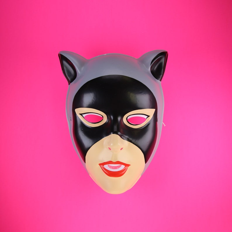 Vintage Catwoman Halloween Mask Batman Costume Joker Comic Etsy