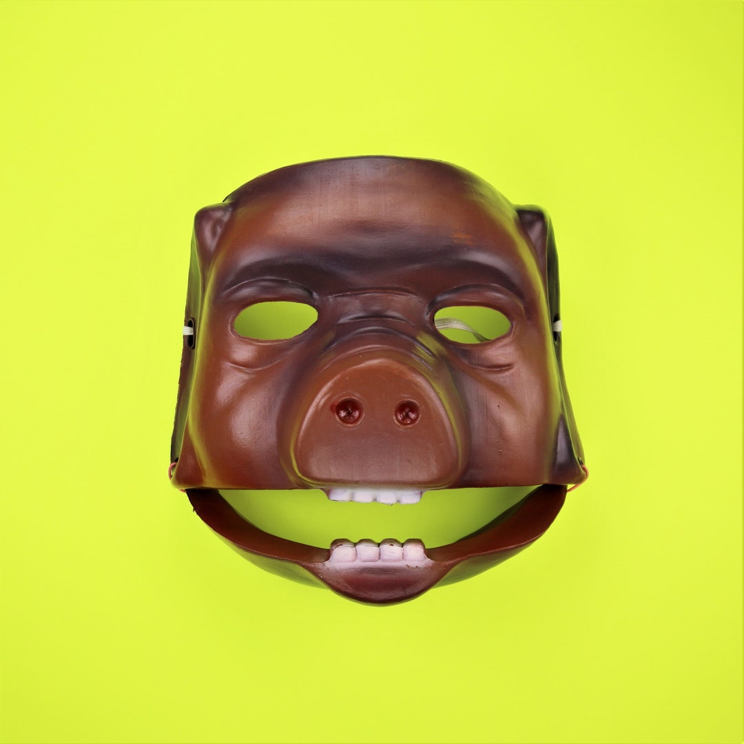 Vintage Rare Pig Face Halloween Mask With Movable Jaw Etsy
