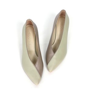 Heels Leather shoes,  , Italian leather, bridal shoes, mid heel,  shoes  for women, Kitten Heel, Classic shoes, gift for her