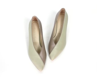 Heels Leather shoes,  , Italian leather, bridal shoes, mid heel,  shoes  for women, Kitten Heel, Classic shoes, gift for her