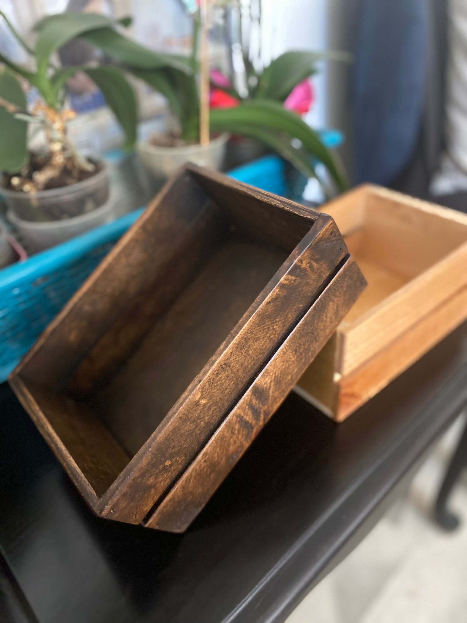 Rustic Wood Craft Box Etsy