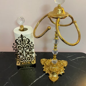 Gold Bathroom Decor Paper Towel Holder Hand Towel Holder Set - Etsy