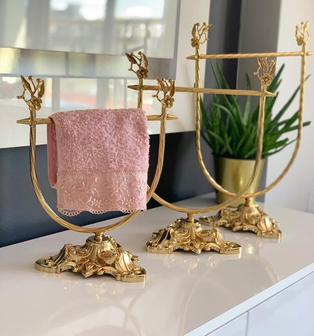 Elegant Gold Hand Towel Holder With Durable Construction Etsy