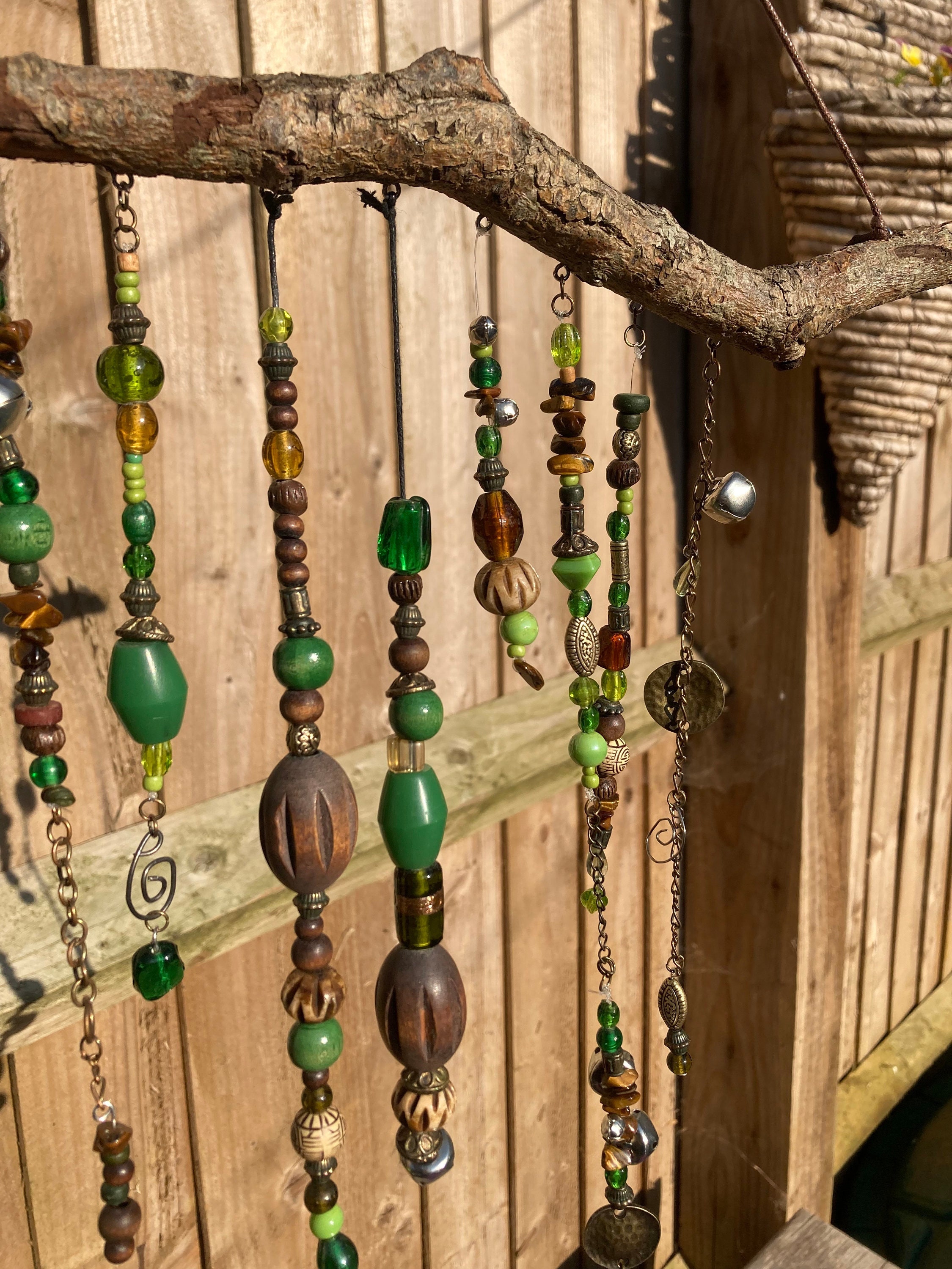 Wiueurtly Clear Beads Theme Hanging Wood Decorations Wooden