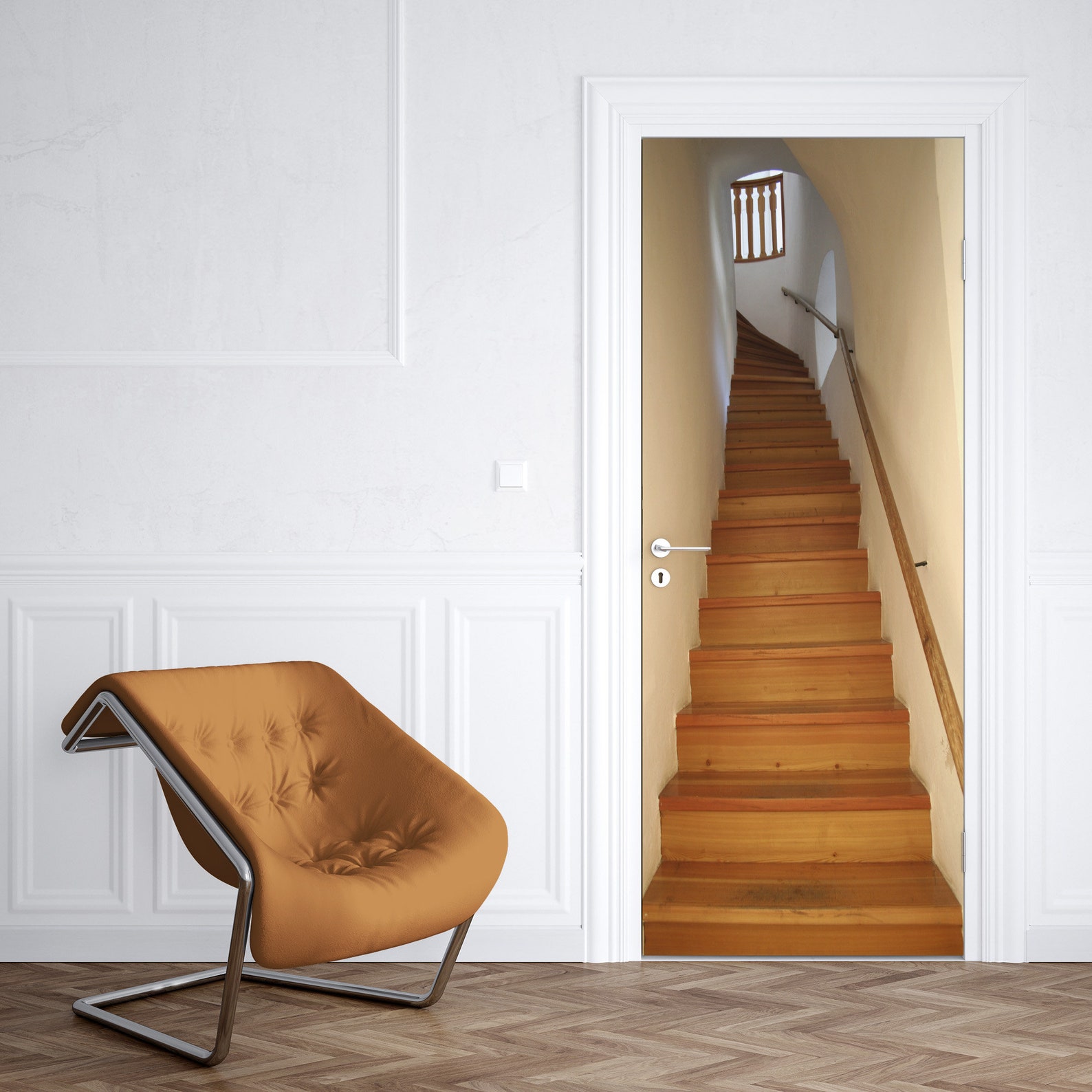 Staircase Door Mural Stairs Door Decal Wall Sticker Home Etsy