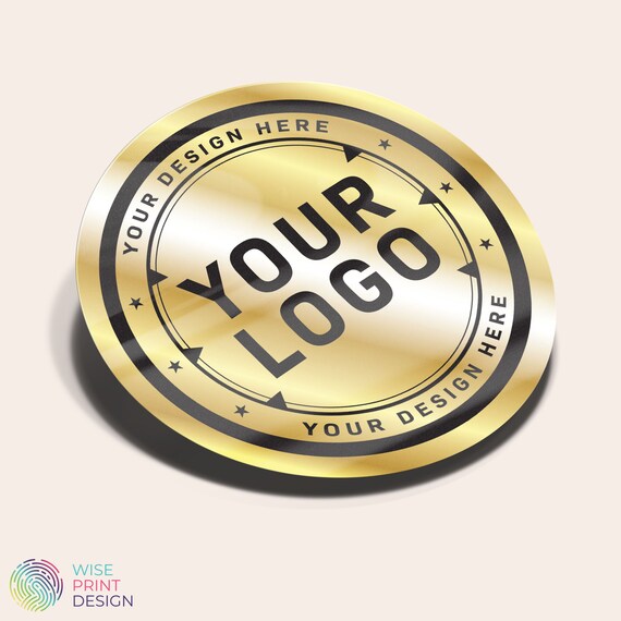 50 Custom Die Cut Gold Metallic Vinyl Stickers Pack. Your Etsy