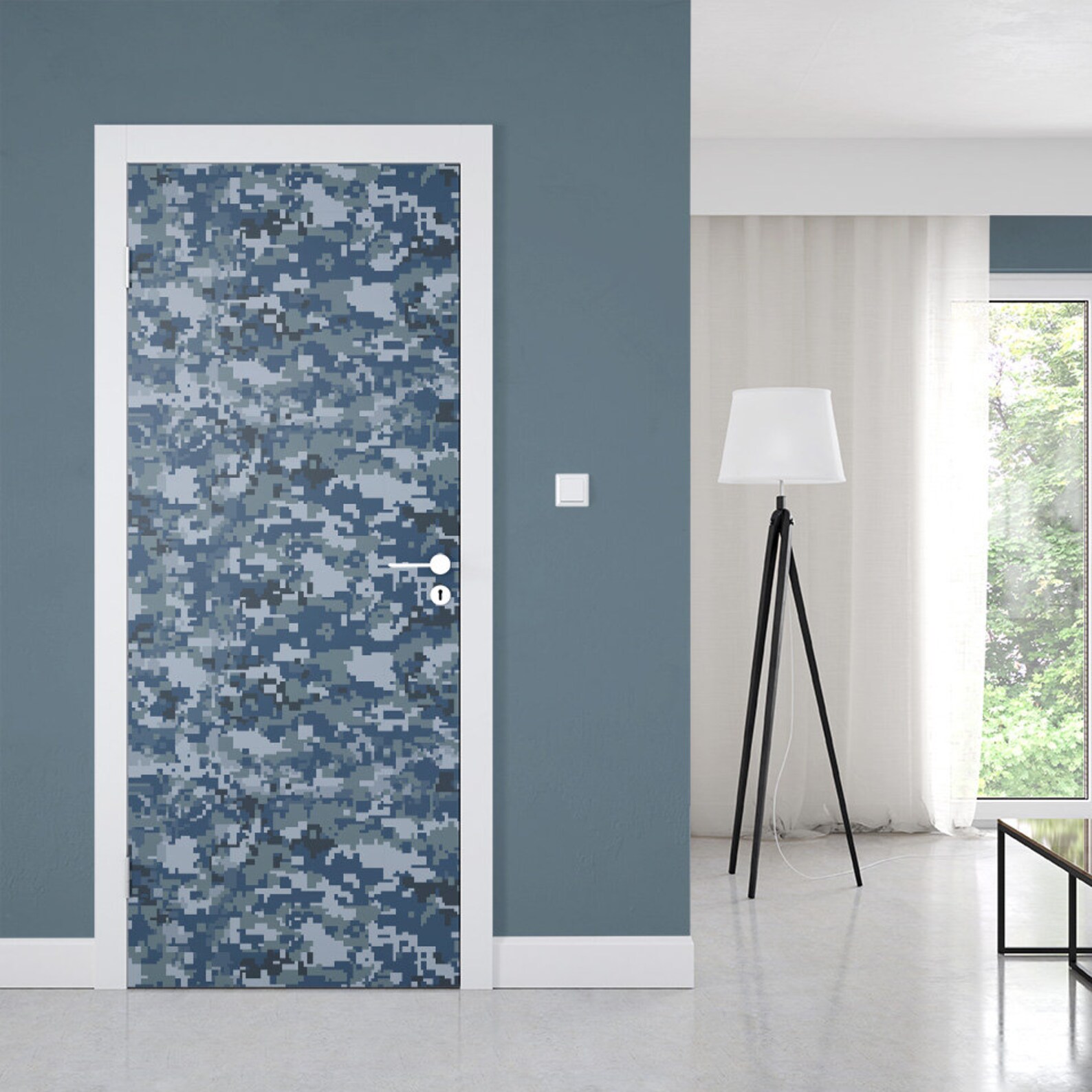 US Navy Camouflage Door Mural Camo Door Decal Army Wall Etsy