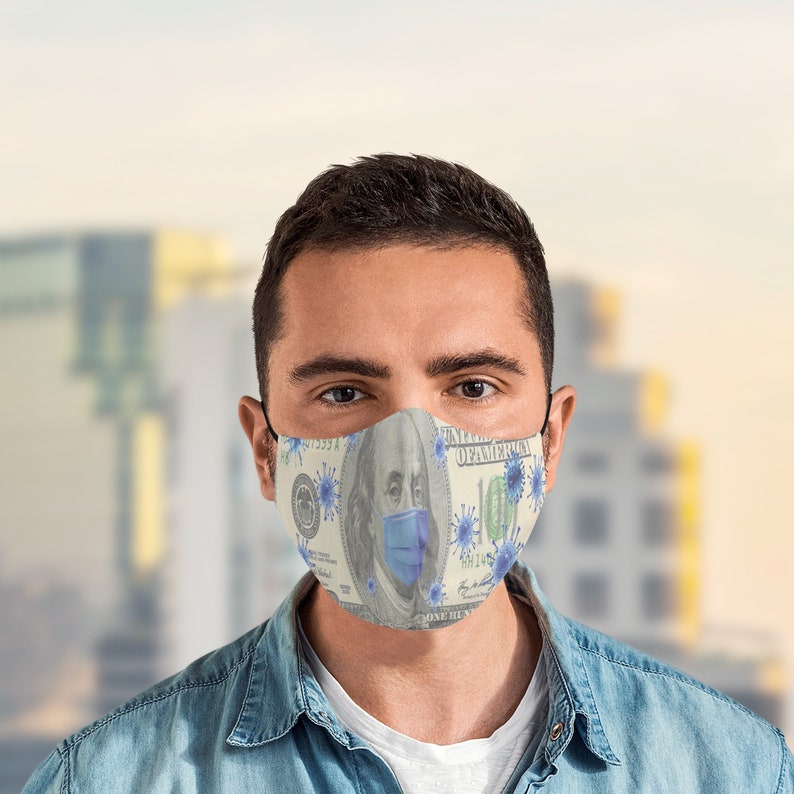 100 Dollar Bill Mask Face Mask Fun Mask Trendy Masks Etsy