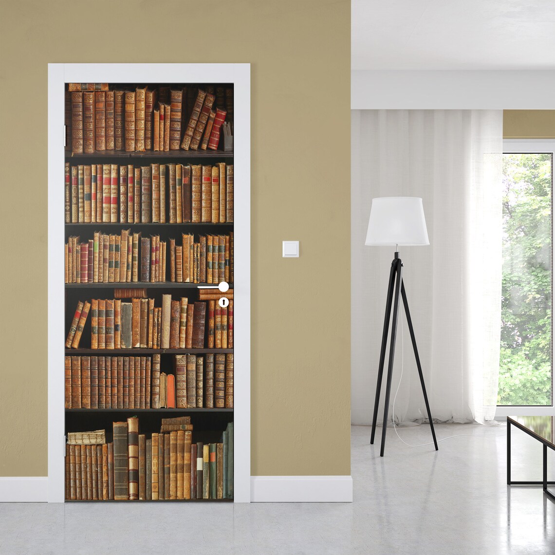 Bookshelf Door Mural Book Lovers Door Decal Reading Room Etsy