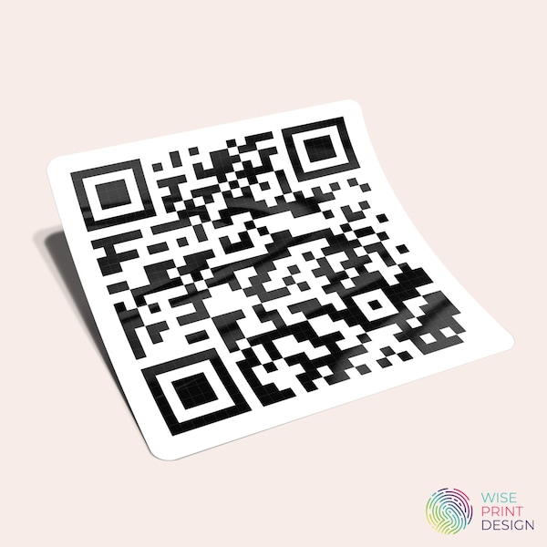 Qr Code Vinyl Decal Etsy