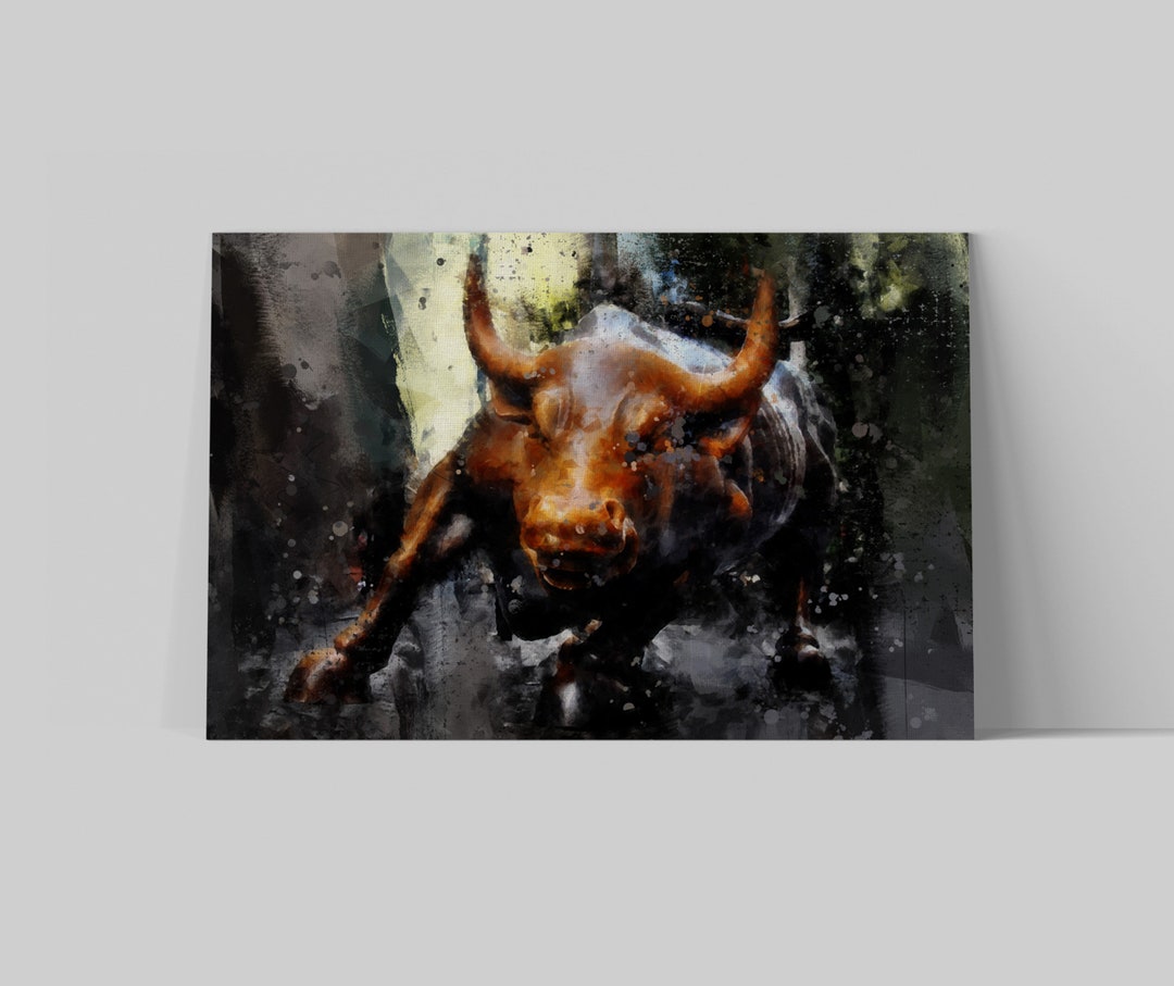 Charging Bull Canvas, Wall Street Bull Canvas, New York Sculpture