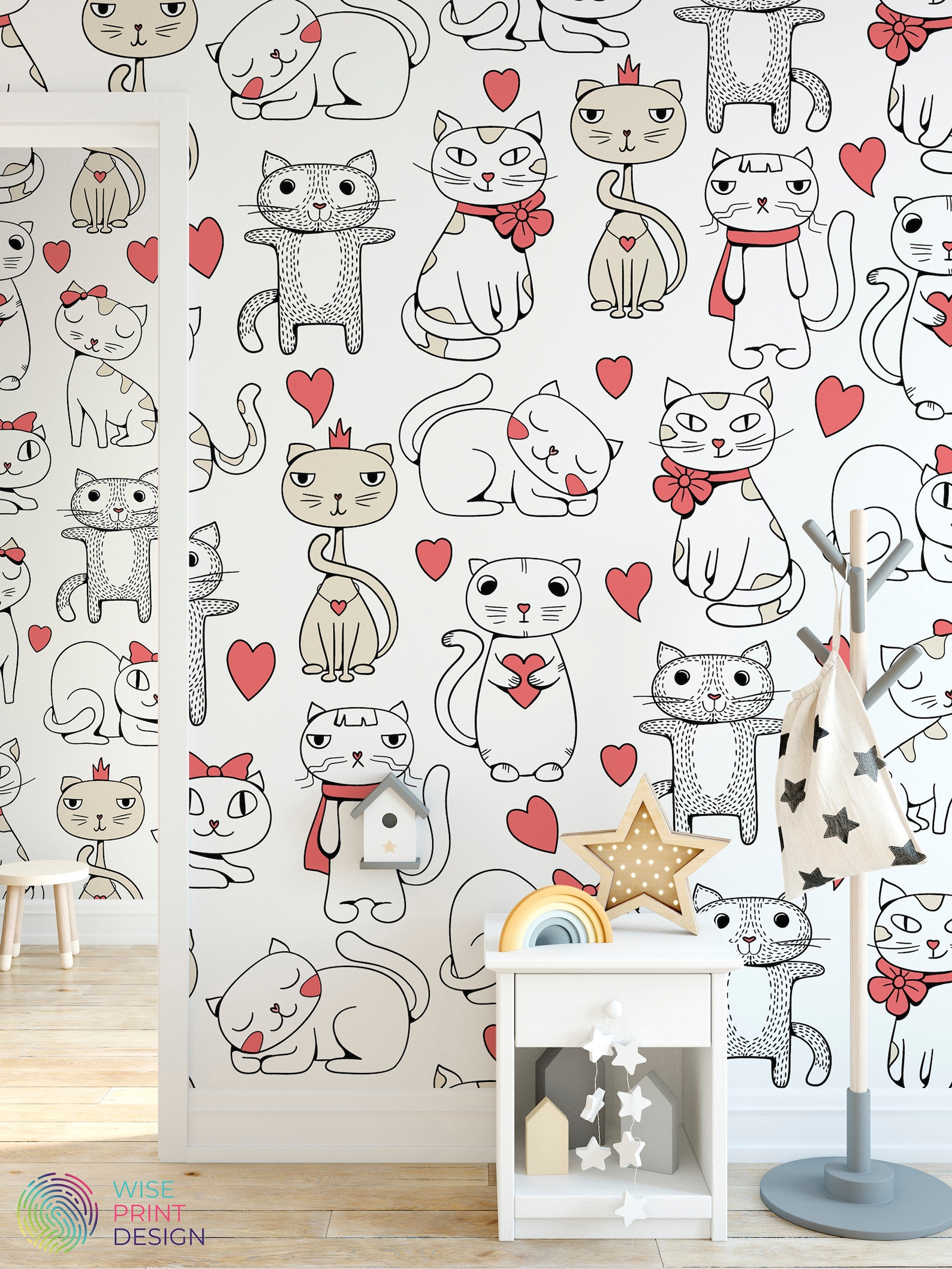 Cute Cats Themed Removable Peel and Stick Wall Paper for Home - Etsy UK