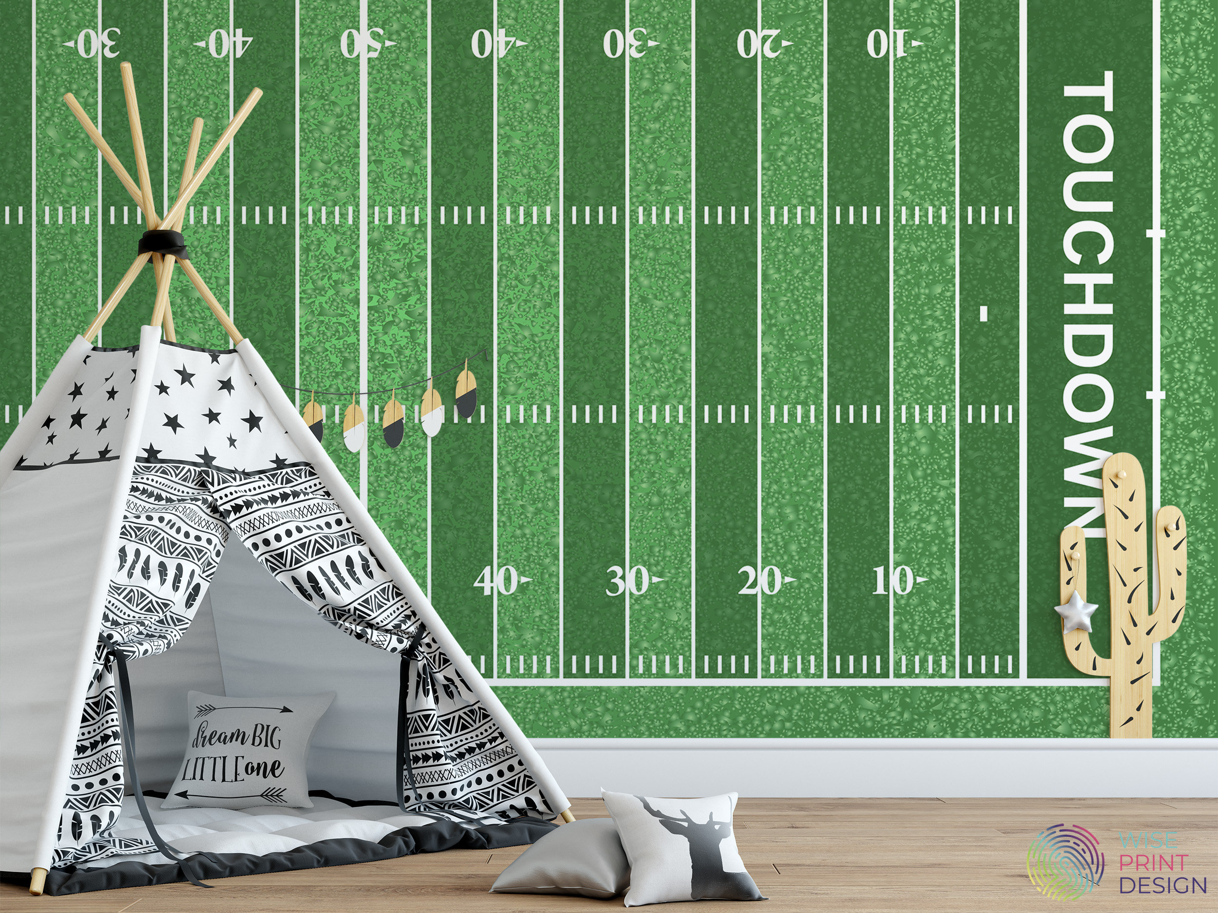 American Football Field Removable Peel and Stick Wall Paper Etsy